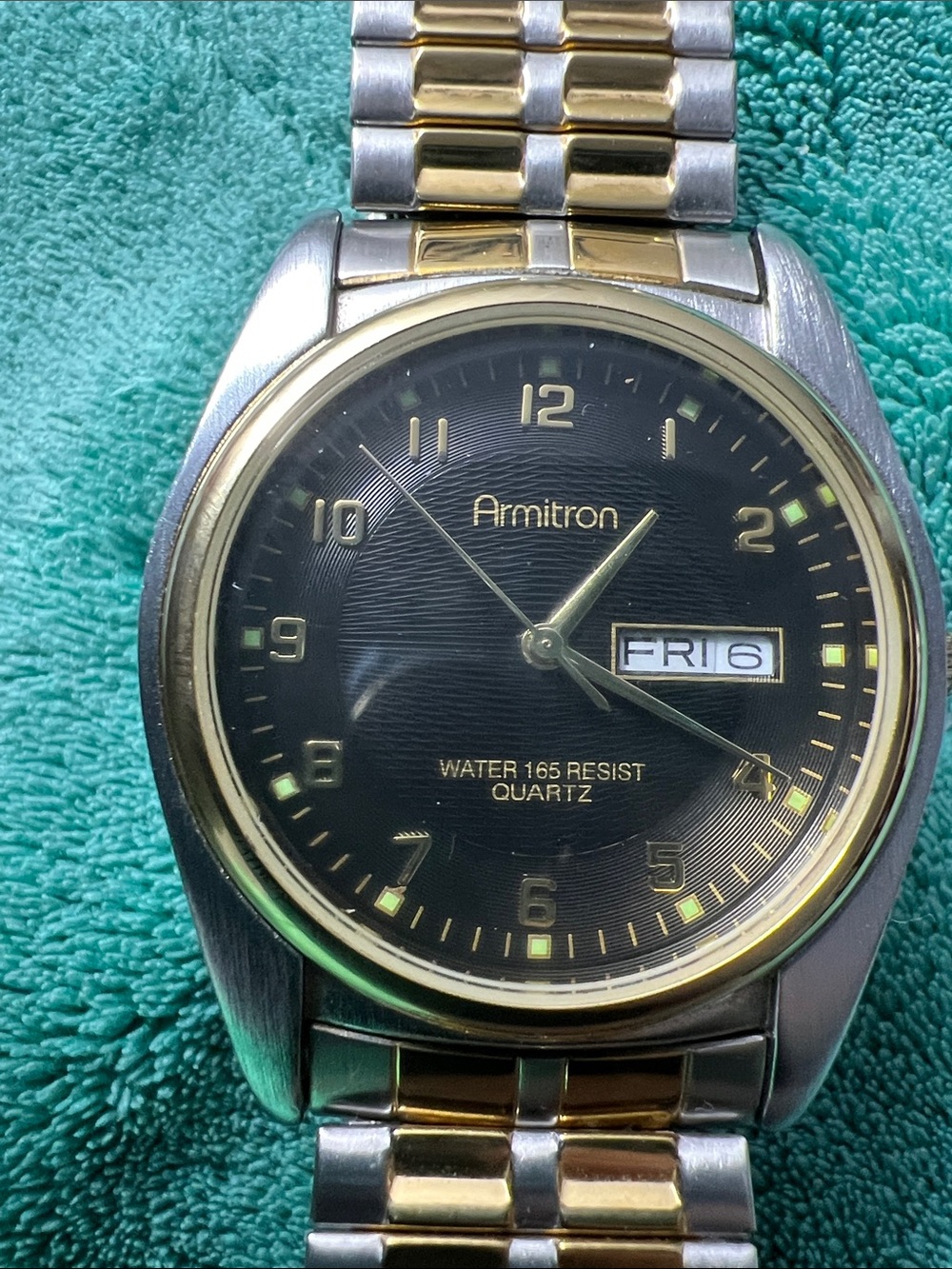 Armitron Two-Tone Gold and Silver Watch with Black Dial